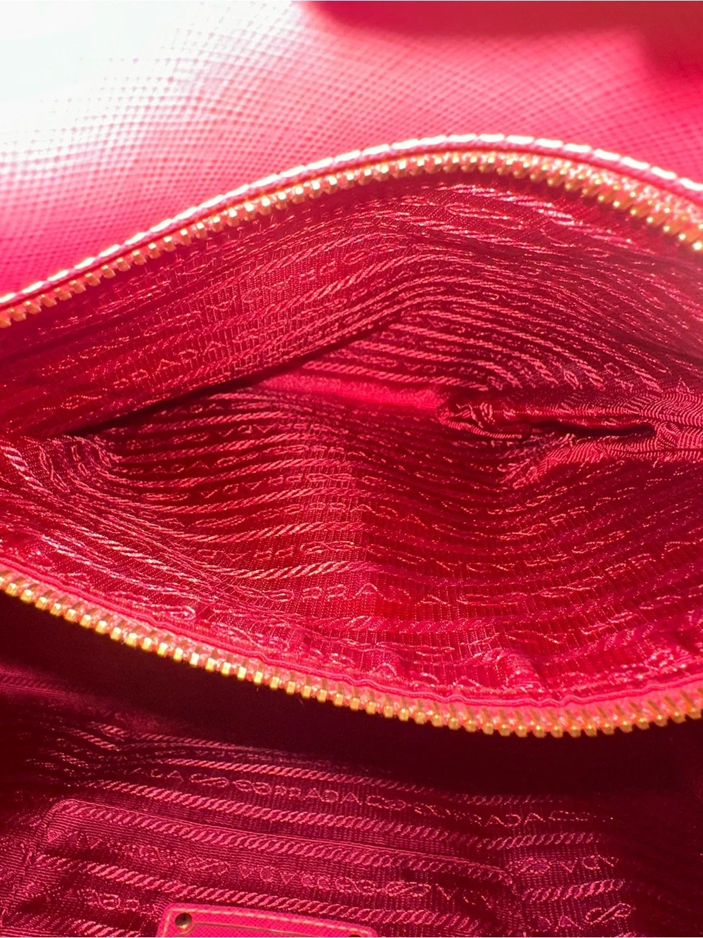 Prada Beige And Pink Canvas And Leather Tote - Picture 9 of 16